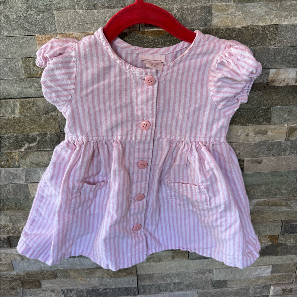Laura Ashley Pink Striped Baby Dress